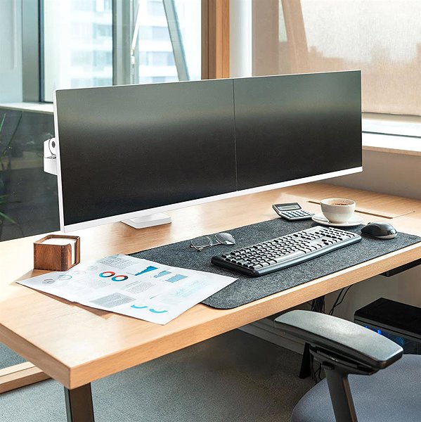 Monitorhalterung ERGOTRON LX Pro Dual Side-by-Side Arm, Tisch-Doppelarmhalterung für 2 Monitore, weiß ...