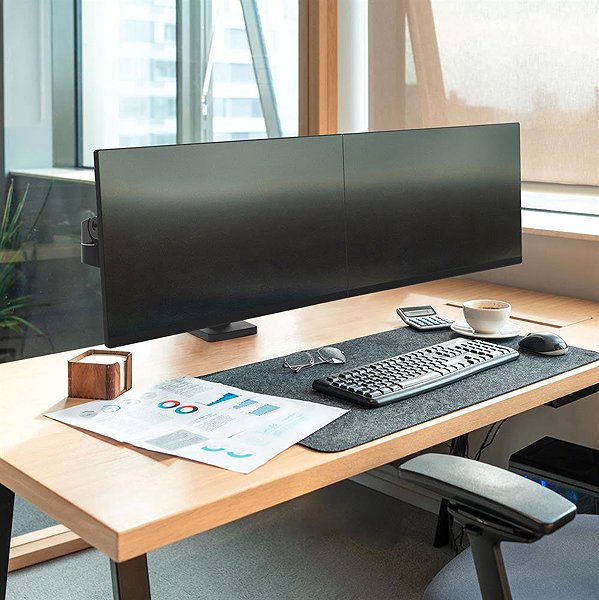 Monitor Arm ERGOTRON LX Pro Dual Side-by-Side Arm, desktop dual arm mount for 2 monitors, black ...