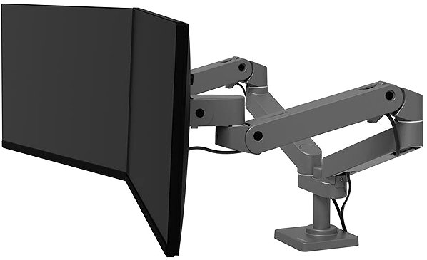 Monitor Arm ERGOTRON LX Pro Dual Side-by-Side Arm, desktop dual arm mount for 2 monitors, grey ...