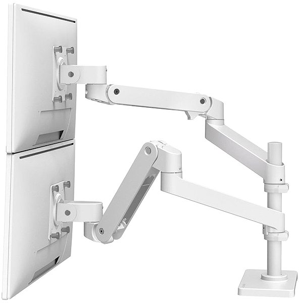 Monitor Arm ERGOTRON LX Pro Dual Stacking Arm, desktop dual arm mount for 2 monitors, white ...