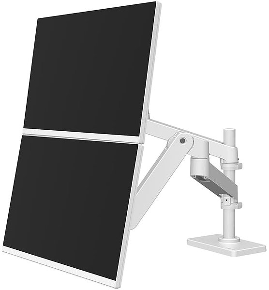 Monitor Arm ERGOTRON LX Pro Dual Stacking Arm, desktop dual arm mount for 2 monitors, white ...