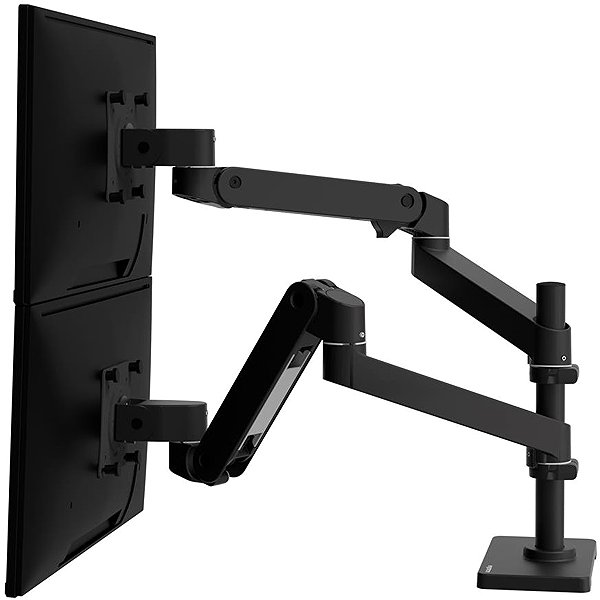 Monitor Arm ERGOTRON LX Pro Dual Stacking Arm, desktop dual arm mount for 2 monitors, black ...