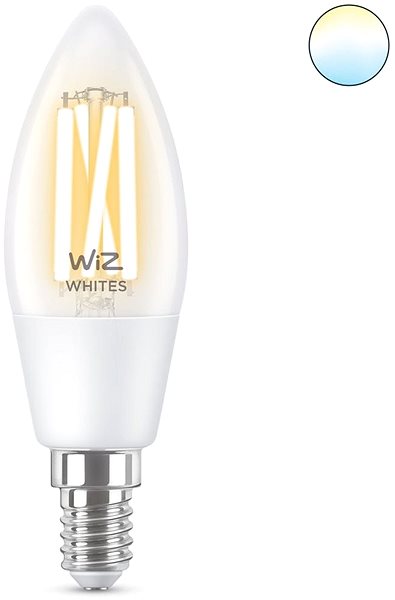 LED Bulb WiZ Tunable White 40W E14 C35 Filament Screen