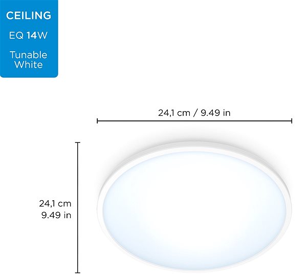 Ceiling Light WiZ Tunable White SuperSlim 14W White Ceiling Light Technical draft