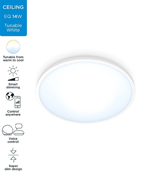 Ceiling Light WiZ Tunable White SuperSlim 14W White Ceiling Light Features/technology