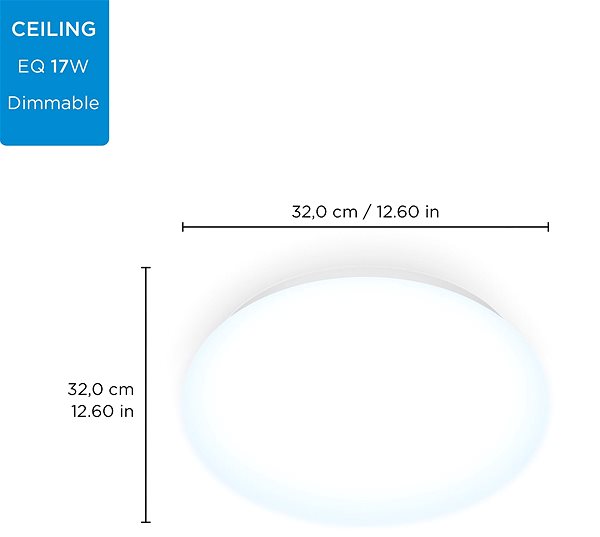 Ceiling Light WiZ Dimmable Adria Ceiling Light 17W Cold White Technical draft