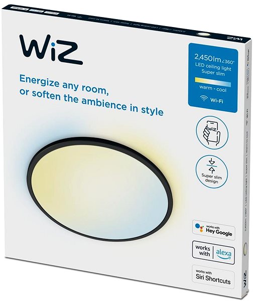 Deckenleuchte WiZ SuperSlim Tunable White 22 Watt schwarz ...
