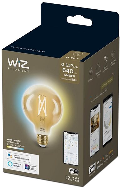 LED izzó WiZ Tunable White 50W E27 G95 Vintage ...