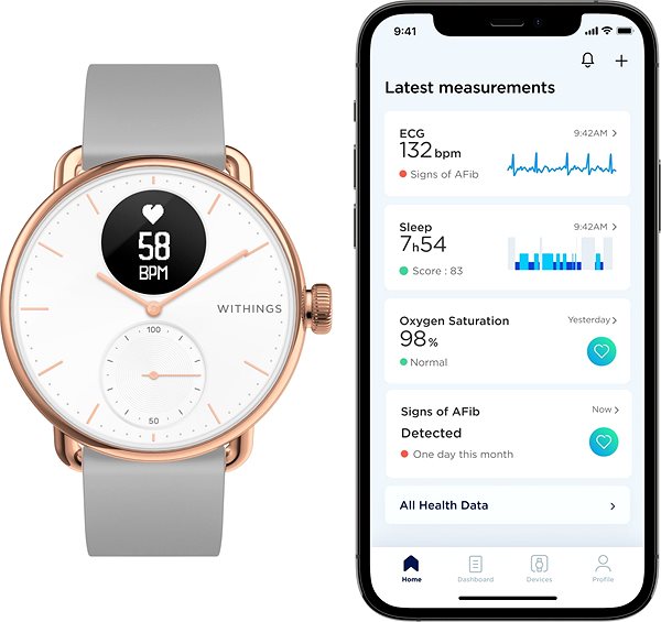 Okosóra Withings Scanwatch 38 mm - Rose Gold ...