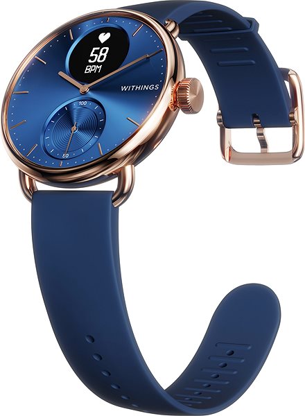 Okosóra Withings Scanwatch 38mm - Rose Gold Blue Oldalnézet
