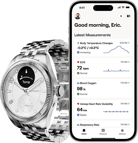 Smart Watch Withings Scanwatch Nova Brilliant 39mm - Titanium Silver ...