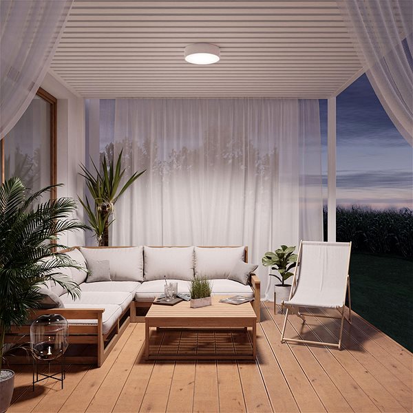 Ceiling light Brilagi Clare Ceiling light with sensor 3 × E27/24W/230V, diameter 40 cm, white .