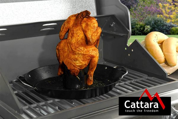 Grill serpenyő Cattara Grill állvány csirkéhez serpenyővel ...