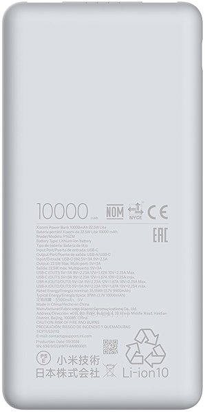 Power Bank Xiaomi 22.5W Power Bank 10000mAh Lite GL ...