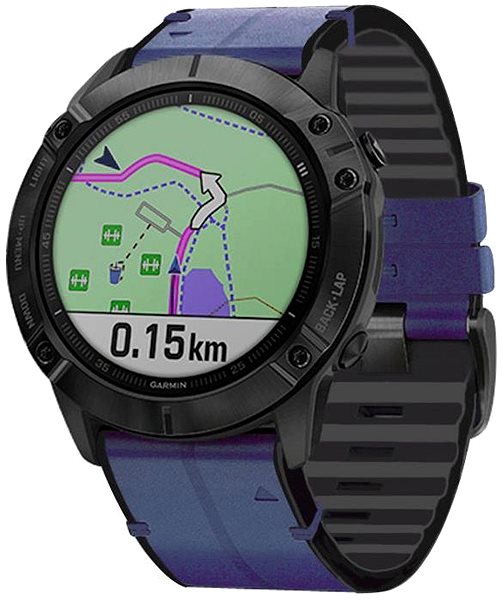 Řemínek X-Site silikon/kožený pro Garmin QuickFit 22mm, modrý ...
