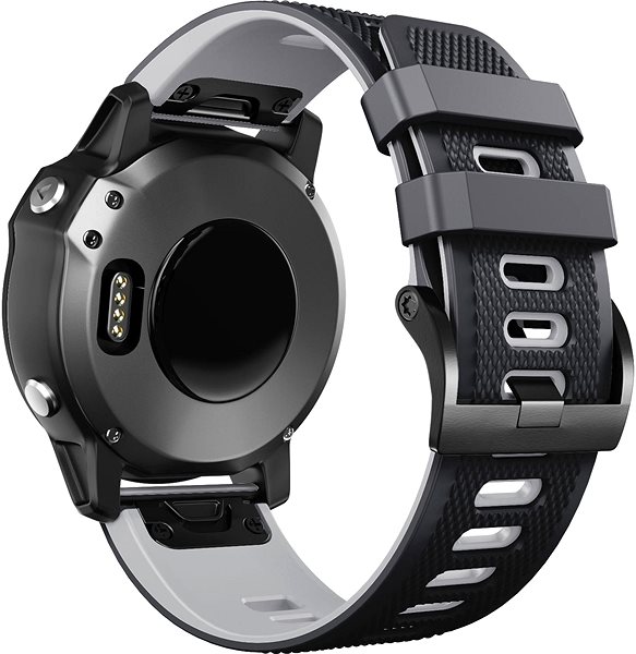 Remienok na hodinky X-SITE silikónový na Garmin QuickFit 26 mm, čierno-sivý ...