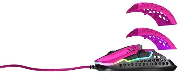 Herná myš XTRFY Gaming Mouse M42 RGB Ružová Bočný pohľad