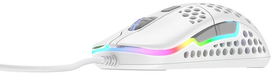 Herná myš XTRFY Gaming Mouse M42 RGB Biela Bočný pohľad