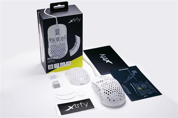 Gaming-Maus XTRFY Gaming Mouse M42 RGB Weiß Packungsinhalt