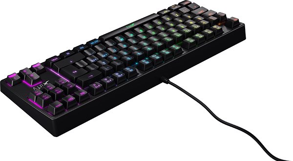 Herní klávesnice XTRFY K4 TKL RGB, Kailh Red, Černá - US Boční pohled