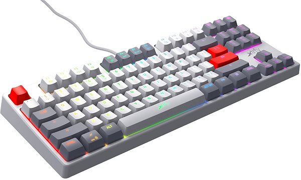 Gaming-Tastatur Xtrfy K4 TKL RGB, Kailh Red, Retro (US) Seitlicher Anblick