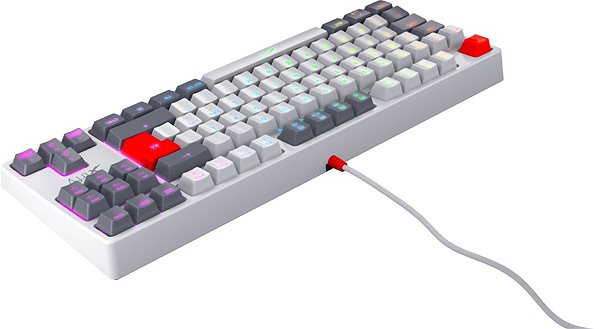 Herná klávesnica Xtrfy K4 TKL RGB, Kailh Red, Retro (US) Bočný pohľad