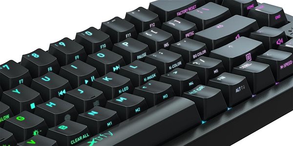 Gaming-Tastatur XTRFY K5 RGB - Compact 65% Schwarz - US Seitlicher Anblick