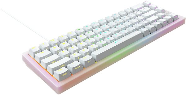 Herná klávesnica XTRFY K5 RGB, Compact 65 %, Bieola – US Bočný pohľad