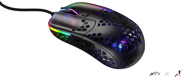 Gamer egér XTRFY Gaming Mouse MZ1 ZY’S Rail Black Transparent ...