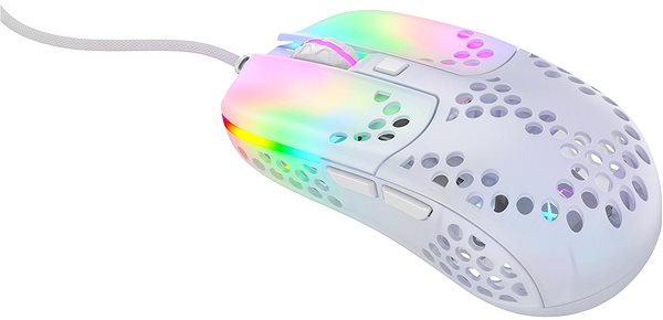 Herná myš XTRFY Gaming Mouse MZ1, biela Bočný pohľad