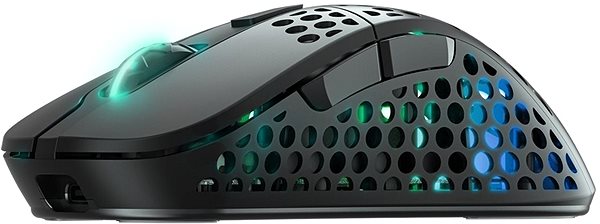 Herná myš XTRFY Gaming Mouse M4 Wireless RGB Black Bočný pohľad