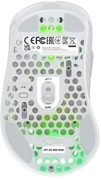 Herná myš XTRFY Gaming Mouse M4 Wireless RGB White Zadná strana