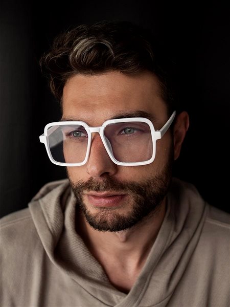 Monitor szemüveg VeyRey Dagny Kékfény blokkoló szemüveg, szögletes - fehér Lifestyle