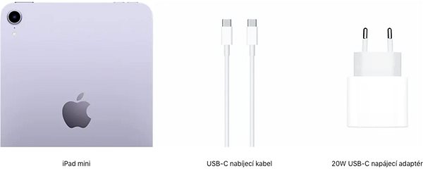 Tablet iPad mini 64 GB lila 2021 DEMO Csomag tartalma