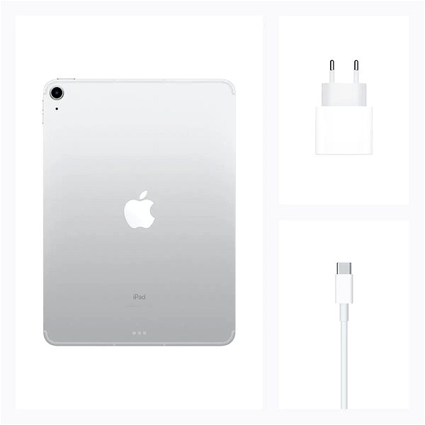 Tablet iPad Air 64 GB WiFi Silberfarben 2020 DEMO Packungsinhalt