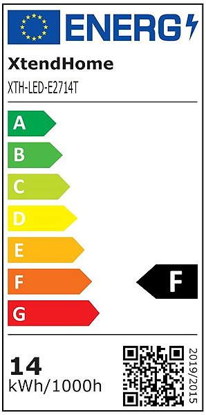 LED-Birne Xtend Home XTH-LED-E2714T Energielabel
