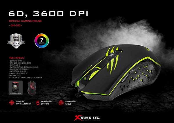 Gaming Mouse XTRIKE GM-203 BK Wired Mouse Lifestyle