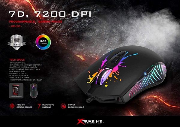 Gaming-Maus XTRIKE GM-215 Wired Mouse Lifestyle