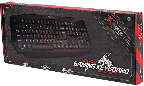 Gaming Keyboard XTRIKE KB-302 BK Wired Keyboard Packaging/box