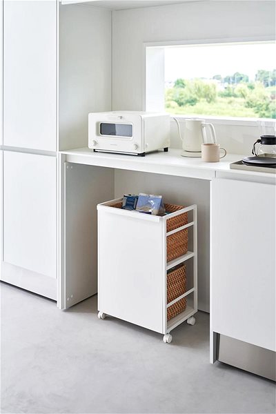 Shelf YAMAZAKI Semi-closed mobile shelf Tower 4810, white ...