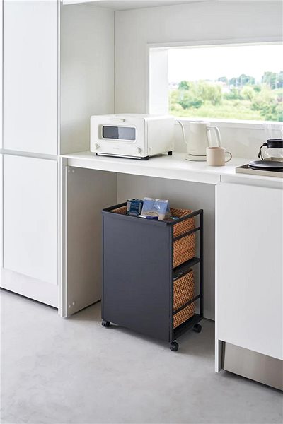 Shelf YAMAZAKI Semi-closed mobile shelf Tower 4811, black ...