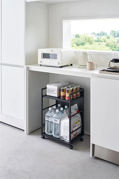 Shelf YAMAZAKI Semi-closed mobile shelf Tower 4811, black ...