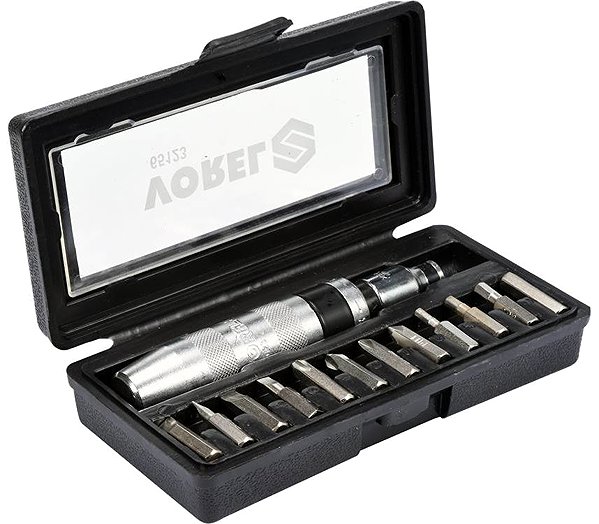 VOREL TO-65123 impact screwdriver + 12-piece bit set.