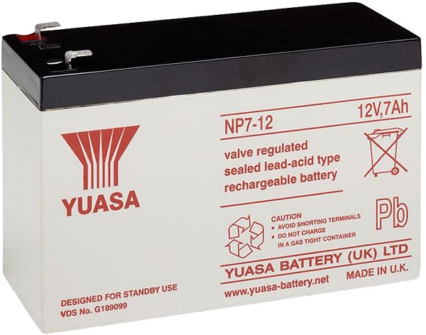 Baterie pro záložní zdroje YUASA 12V 7Ah bezúdržbová olověná baterie NP7-12, faston 4,7 mm ...