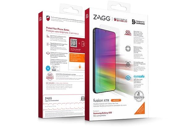 Glass Screen Protector InvisibleShield GlassFusion XTR with D3O for Samsung Galaxy S22 5G Packaging/box