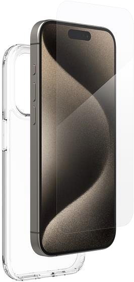 Telefon tok ZAGG InvisibleShield Glass Elite BNDL Apple iPhone 15 Pro átlátszó tok ...