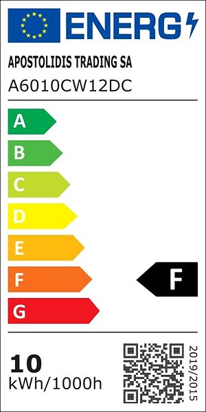 LED žárovka SMD LED žárovka matná Special Voltage A60 10W/12V-DC/E27/6000K/910Lm/230° Energetický štítek