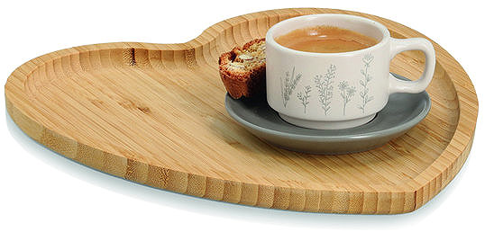 Serving board ZELLER Serving board Heart, bamboo 27 × 25 cm .