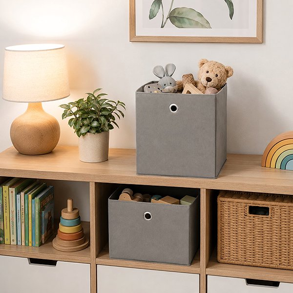 Aufbewahrungsbox Zeller Aufbewahrungsbox Vliess grau 28, × 28 × 28 cm ...