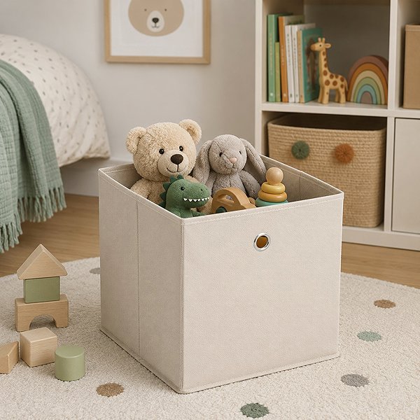 Aufbewahrungsbox Zeller Aufbewahrungsbox Wolle Beige, 28 × 28 × 28 cm ...